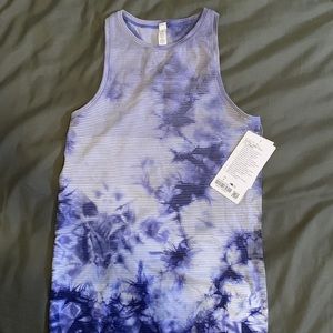 Lulu Lemon blue tie dye workout tank top